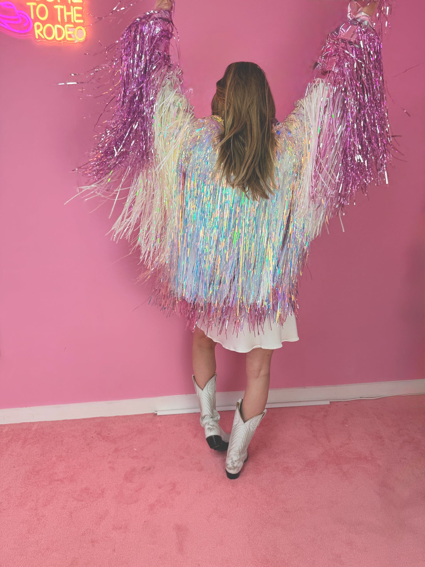 Iridescent Sequin fringe jacket
