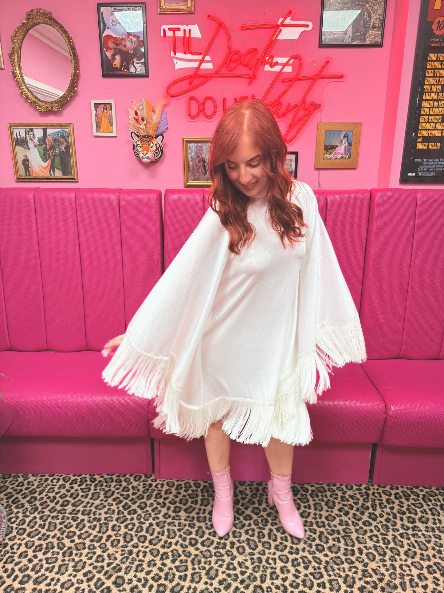 Ivory Sequin Poncho