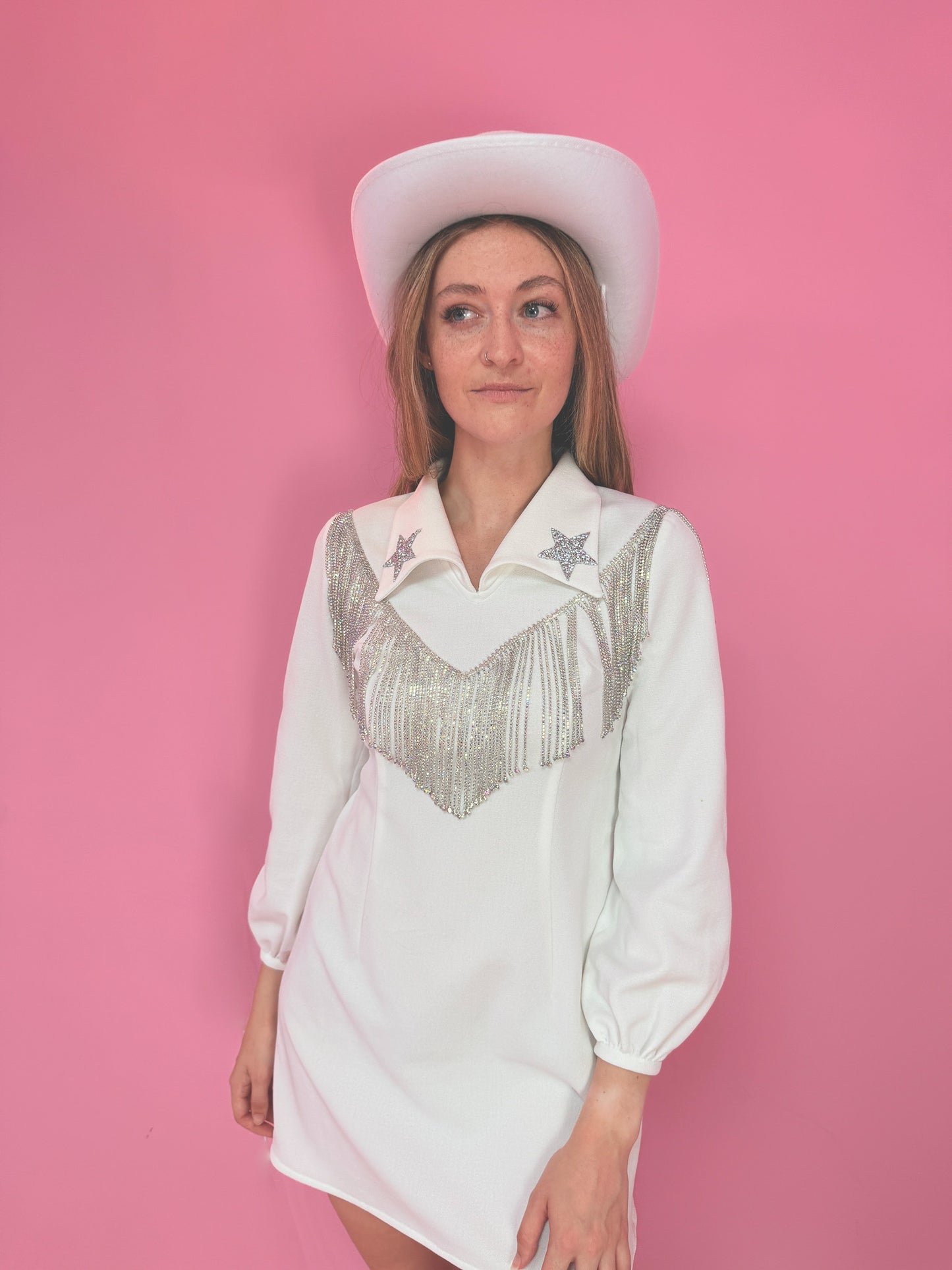White vintage rodeo dress