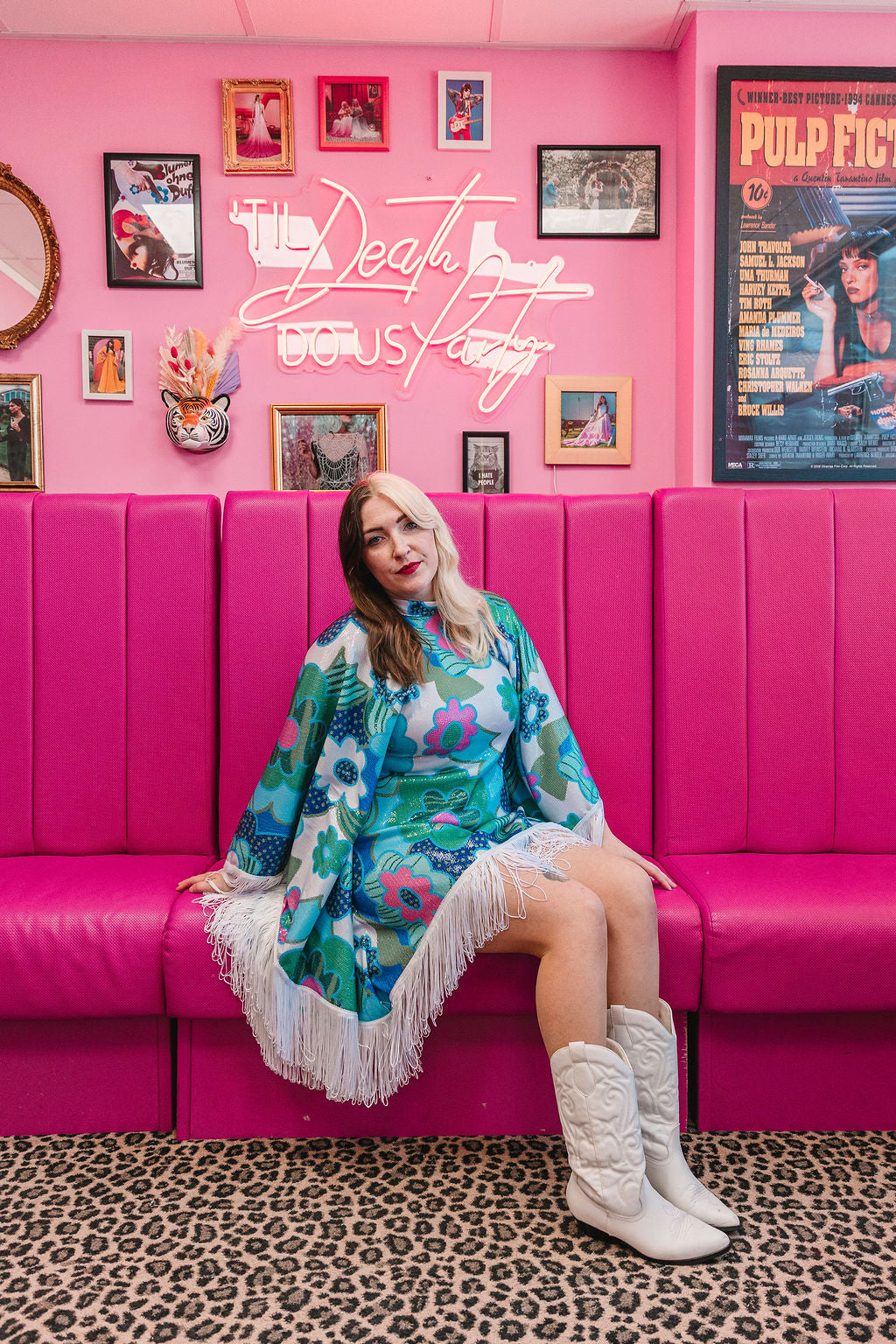 Floral Sequin Poncho size
