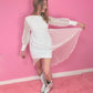 Vintage lace high low wedding dress