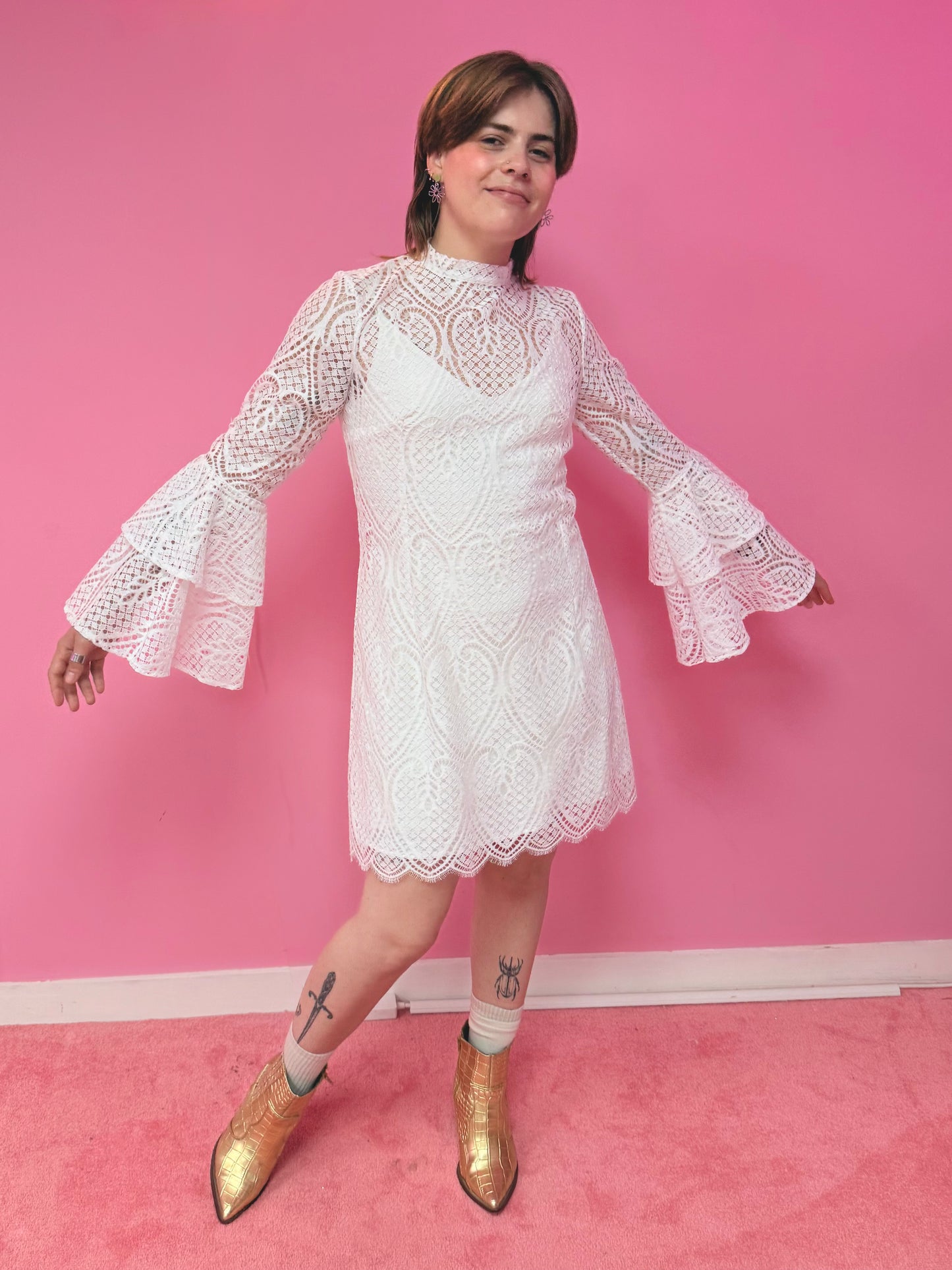Heart lace 60s dress