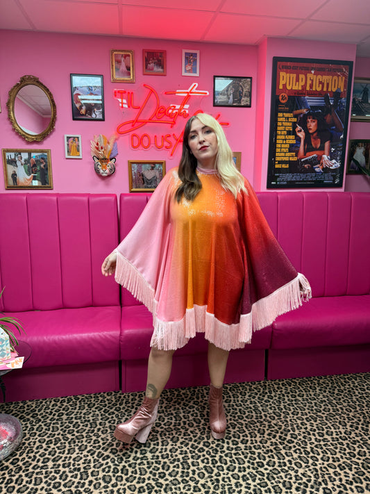 BUY Rainbow Berry Sequin Poncho