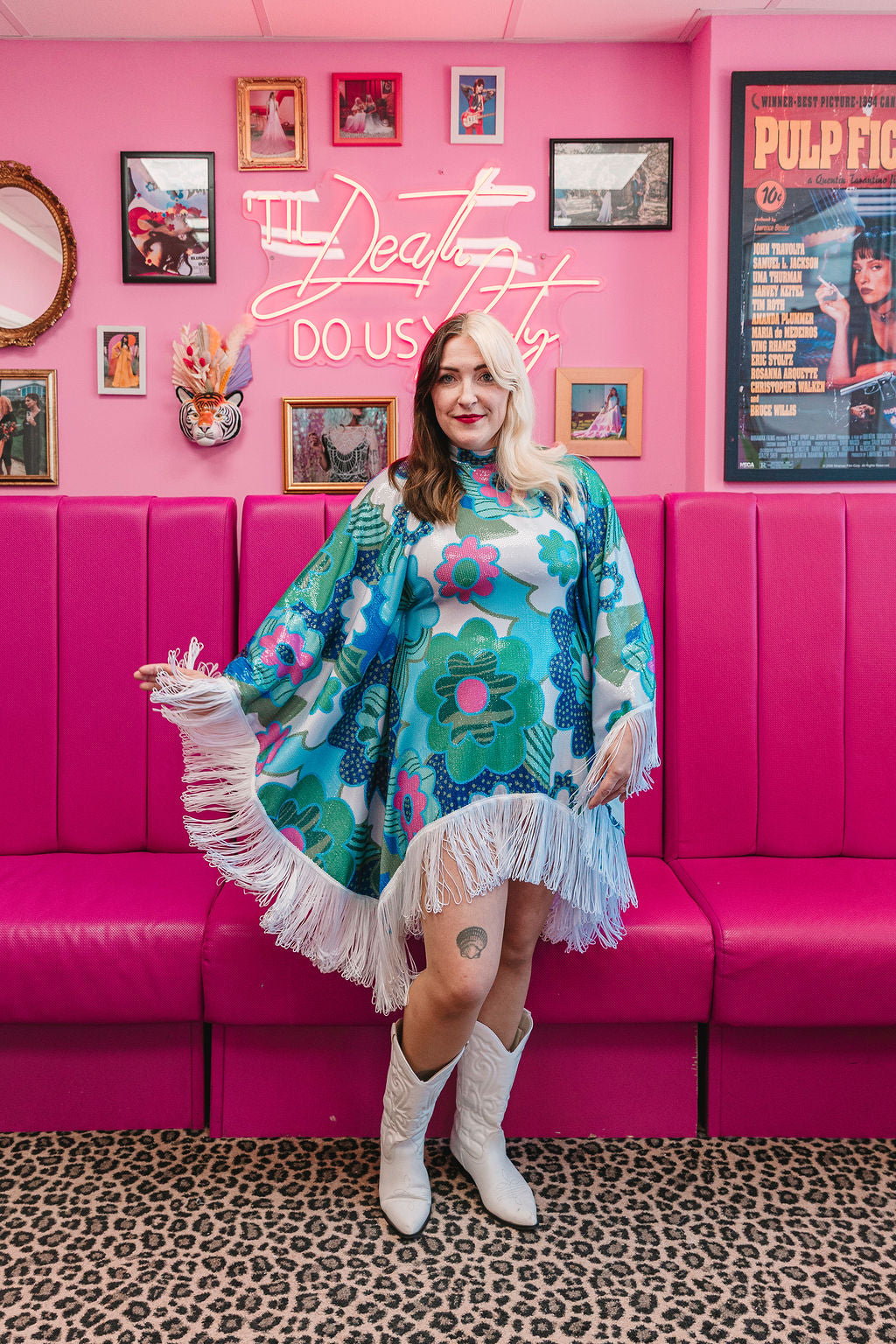 Floral Sequin Poncho size